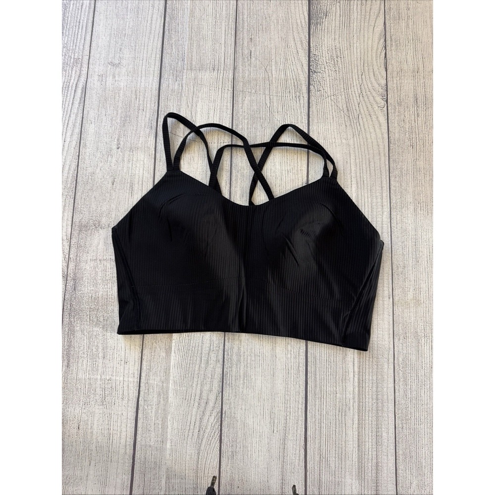 Lululemon Cloud Ribbed Longline Bra Women's 6 Strappy Cross Back Sports Bra